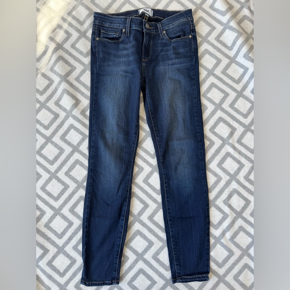 PAIGE Dark Blue Women's Verdugo Ankle Skinny Jeans 28